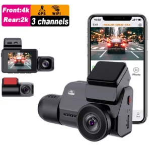 4K Dual Dash Cam — GPS, Wi-Fi and Night Surveillance — front and rear 4K cameras that protect your rights in any accident, with clear night vision.