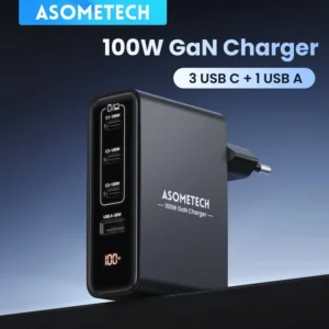 65W GaN Wall Charger — 3 Ports with UK Plug — one charger that charges your laptop, phone and earbuds together with cooler, smaller GaN technology
