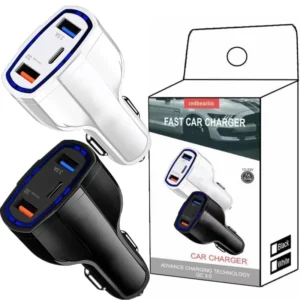30W Dual-Port Car Charger — charges more than one device inside the car.