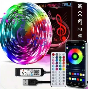 10 m Smart LED Light Strip — App Control — transform your room with a 10-metre coloured light you control from your phone along with music.