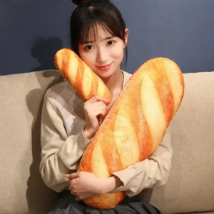 French Baguette Plush Pillow in Soft Plush Fabric, 3 Sizes for Decor and Gifting