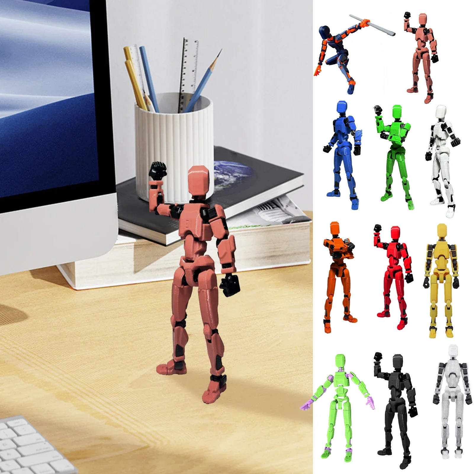 3D printed action figure with 13 movable joints