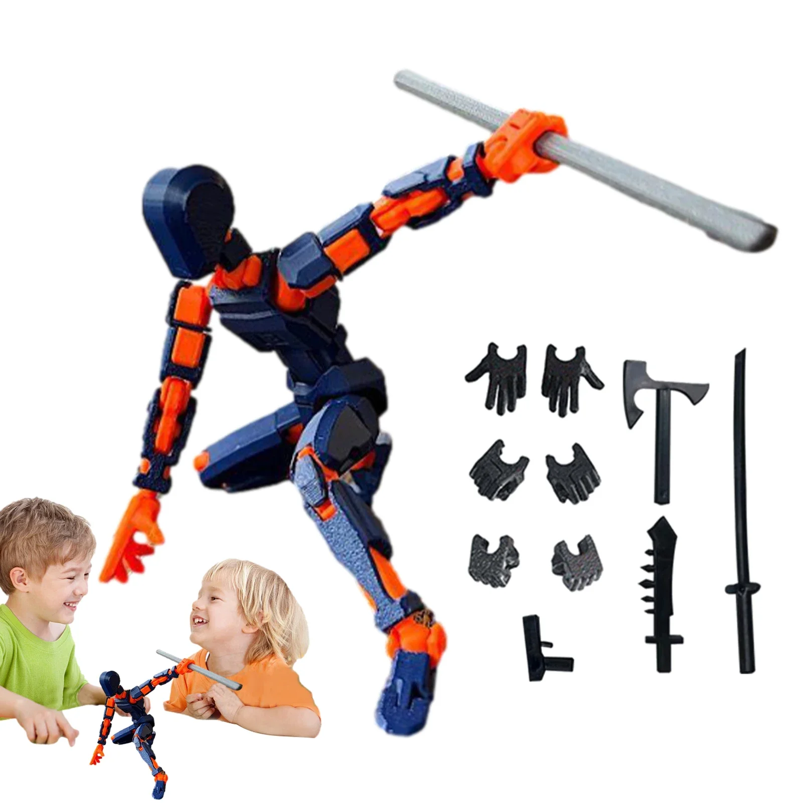 3D printed action figure with 13 movable joints