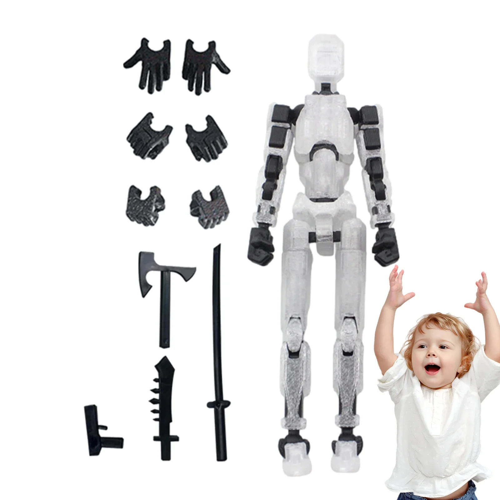 3D printed action figure with 13 movable joints