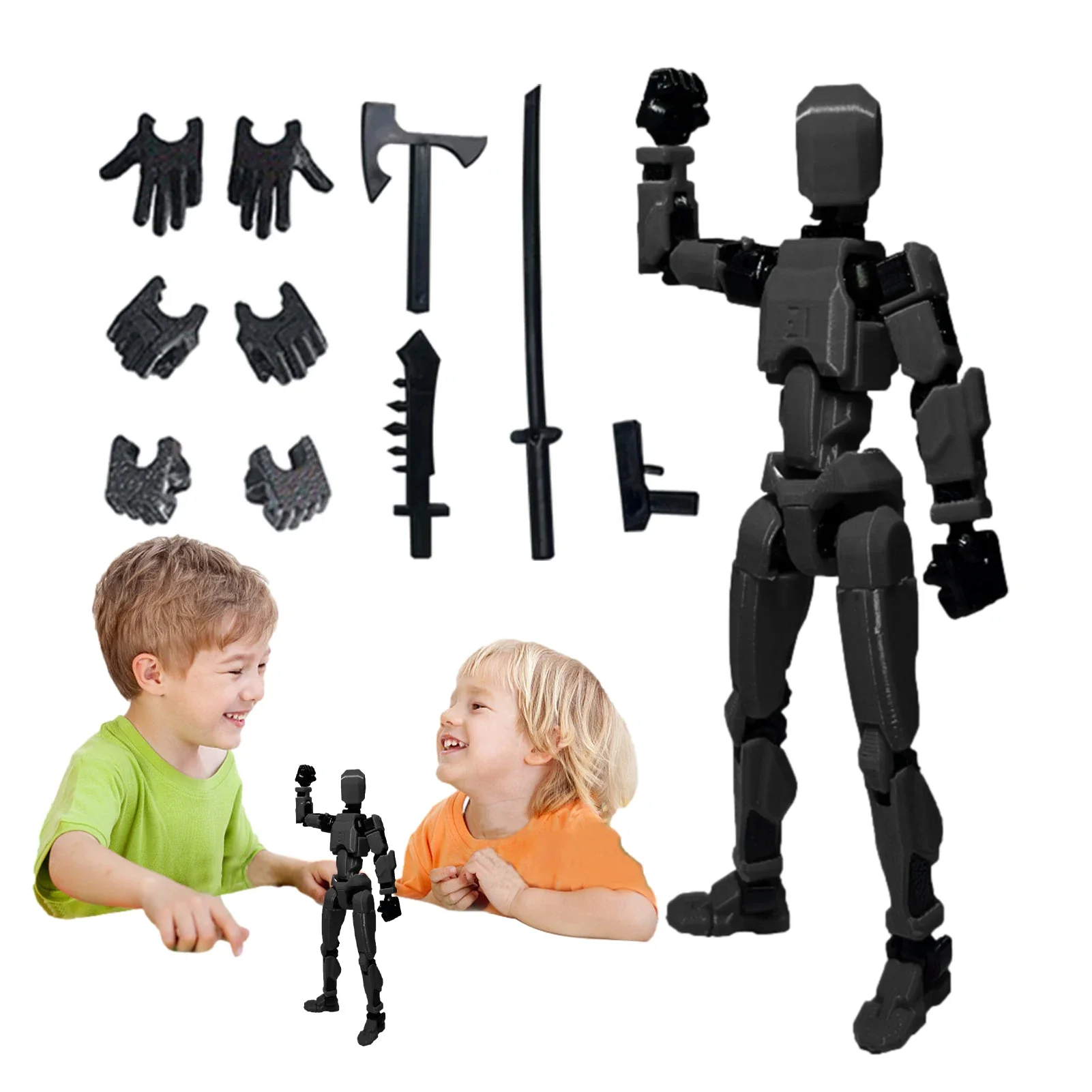 3D printed action figure with 13 movable joints